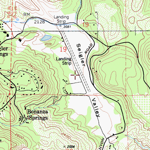 Topographic Map of Paul Hoberg Airport (historical), CA