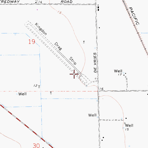 Topographic Map of Kingdon Airpark, CA