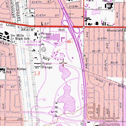 Topographic Map of Naval Hospital-Long Beach Heliport (historical), CA