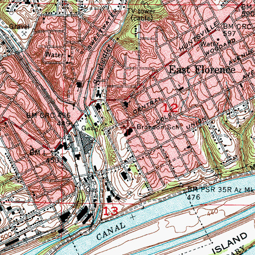 Topographic Map of Brandon Elementary School, AL