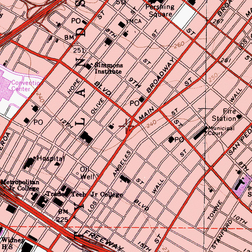 Topographic Map of California Mart Heliport, CA