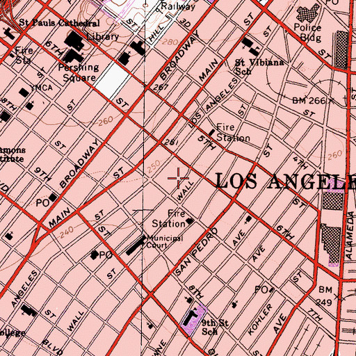 Topographic Map of LAPD Central Facilities Heliport, CA