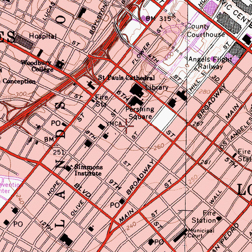 Topographic Map of City National Bank Heliport, CA
