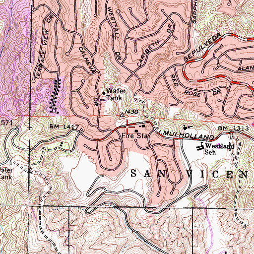 Topographic Map of Engine Company Number 109 Heliport, CA