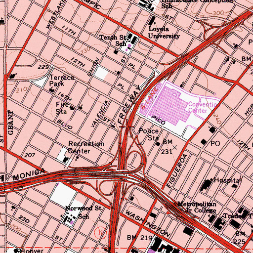 Topographic Map of Wells Fargo-CV Heliport, CA