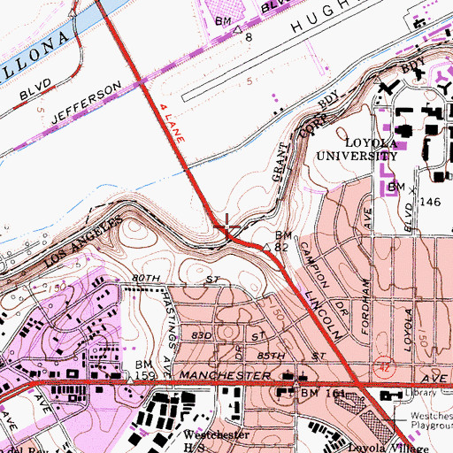 Topographic Map of Hughes Corporate Heliport, CA