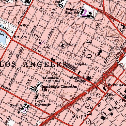 Topographic Map of Good Samaritan Heliport, CA
