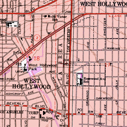 Topographic Map of Cedars-Sinai Medical Center Heliport, CA