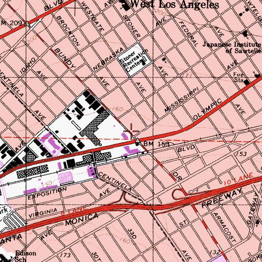 Topographic Map of Westside Towers Heliport, CA