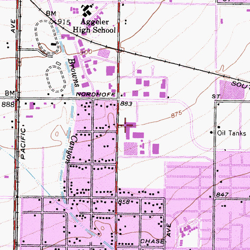 Topographic Map of RI AI Canoga Park B/2 Helistop, CA
