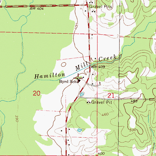 Topographic Map of Byrd Junior High School, AL