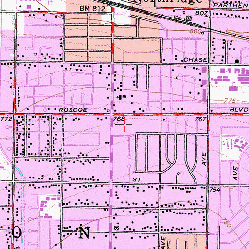 Topographic Map of Northridge Hospital Heliport, CA