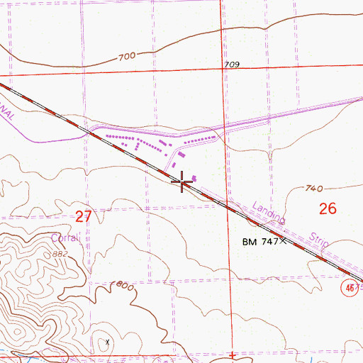 Topographic Map of Blackwell Land Company Inc Airport (historical), CA