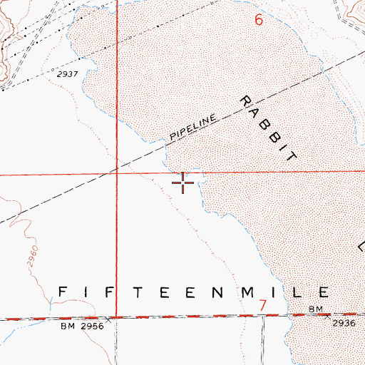 Topographic Map of Rabbit Ranch Airport (historical), CA
