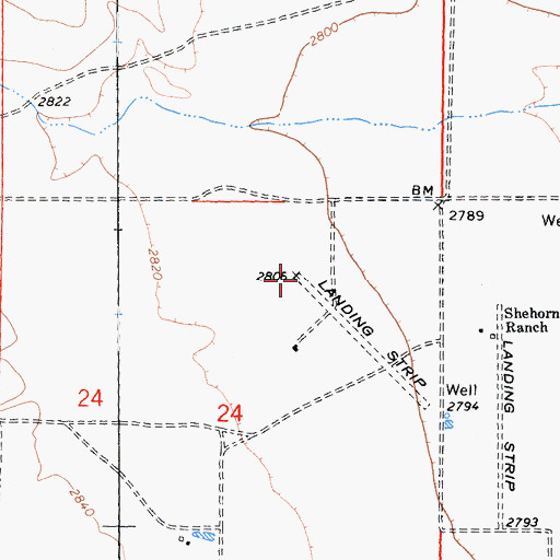 Topographic Map of Kelly Airport, CA