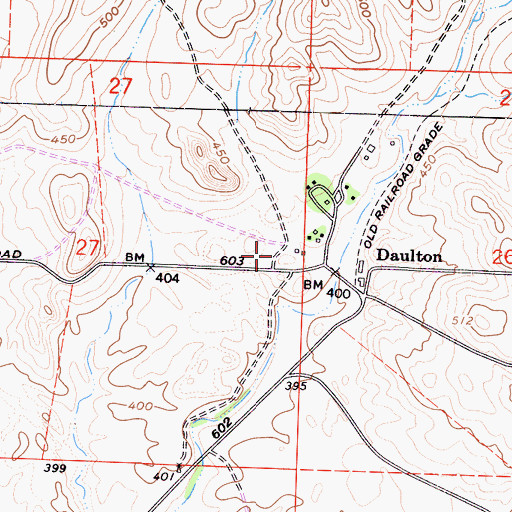 Topographic Map of Daulton Airport, CA