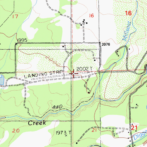 Topographic Map of Double Creek Ranch Airport, CA