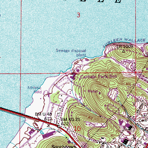 Topographic Map of Carlisle Junior High School, AL