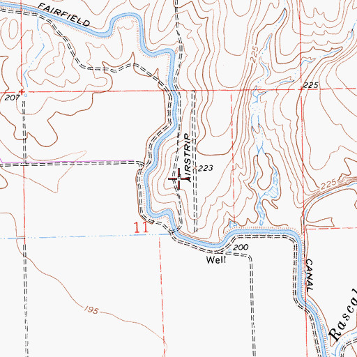 Topographic Map of Hunt Farms Airport, CA