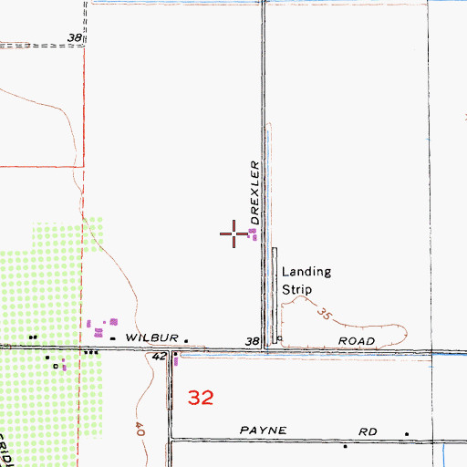 Topographic Map of Sanborn Airport, CA