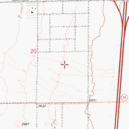 Topographic Map of Pontious Airport, CA