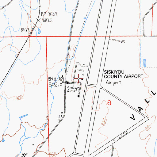 Topographic Map of Siskiyou County Airport, CA