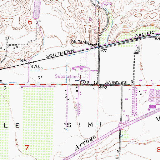 Topographic Map of SCE Moorpark Substation Heliport, CA