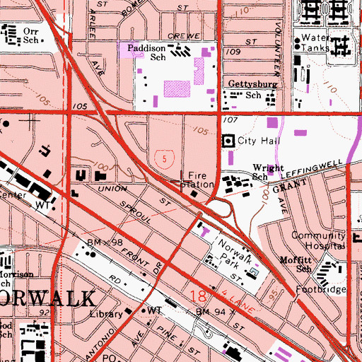 Topographic Map of Southeast Superior Court Heliport, CA