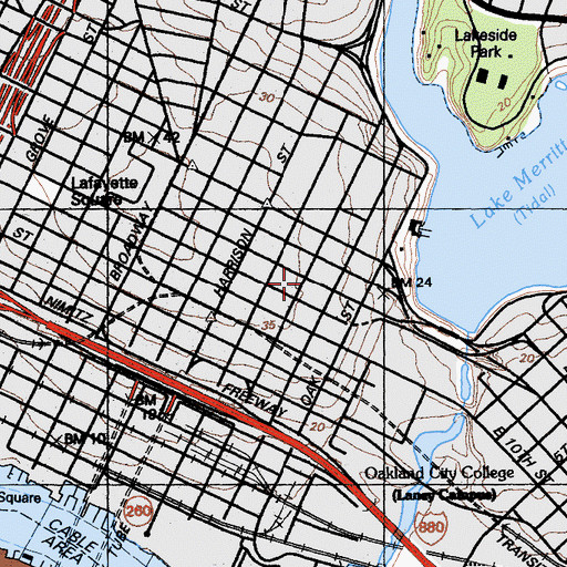 Topographic Map of Alameda County Parking Garage Heliport, CA