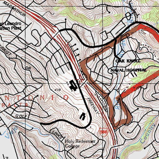 Topographic Map of Naval Hospital Heliport (historical), CA