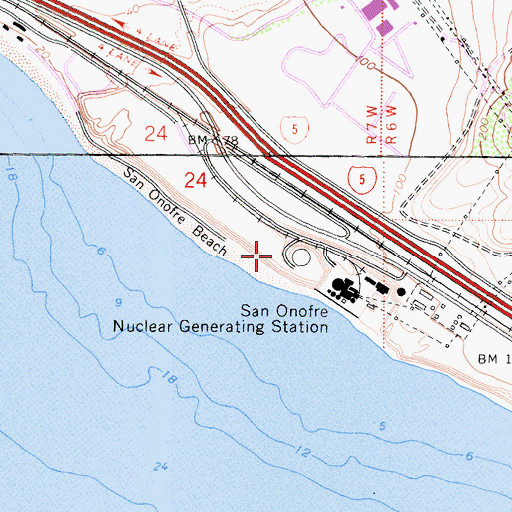 Topographic Map of SCE San Onofre Heliport, CA