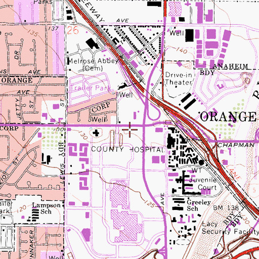 Topographic Map of UCI Medical Center Heliport, CA