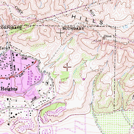 Topographic Map of SCE Serrano Substation Heliport, CA