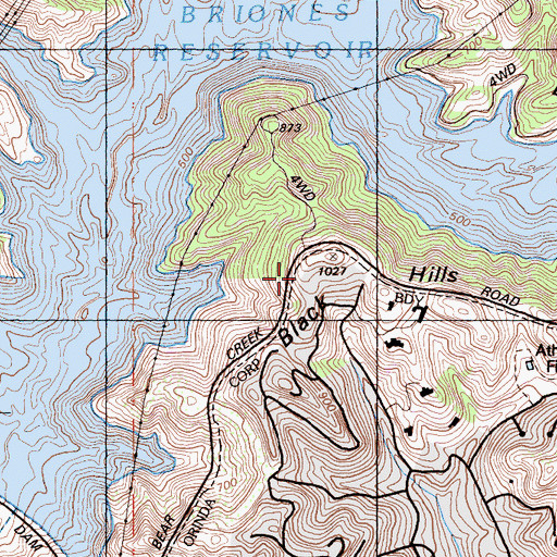 Topographic Map of Sandhill Heliport, CA
