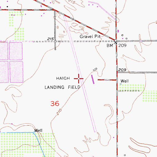 Topographic Map of Haigh Field, CA