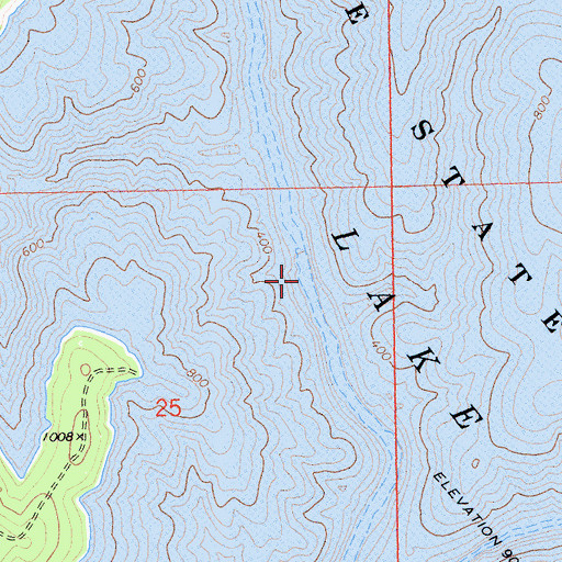 Topographic Map of Lake Oroville Landing Area Seaplane Base, CA