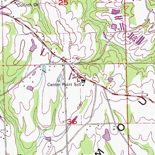 Topographic Map of Center Point Junior High School, AL
