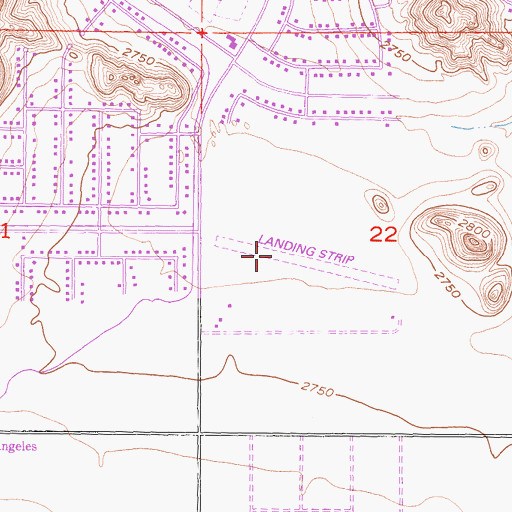 Topographic Map of Nichols Farms Airport, CA