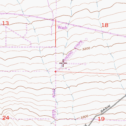 Topographic Map of Brian Ranch Airport, CA