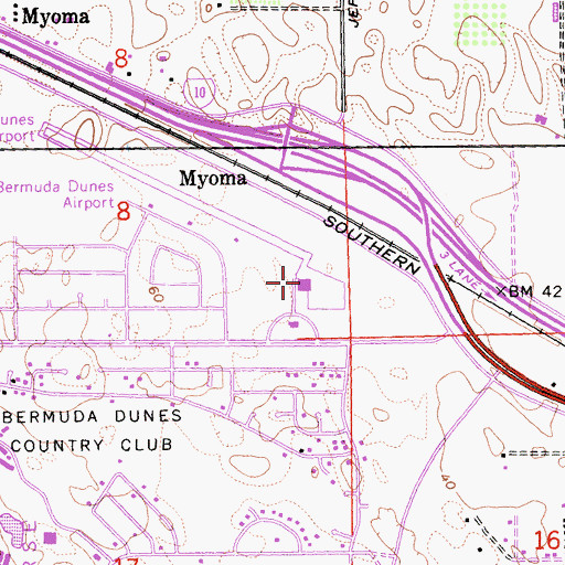 Topographic Map of Bermuda Dunes Airport, CA