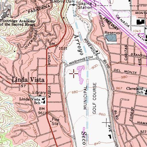 Topographic Map of Super Bowl Heliport, CA