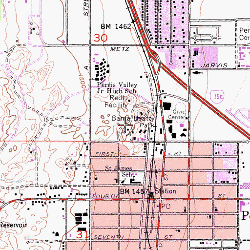 Topographic Map of Castle Heliport, CA