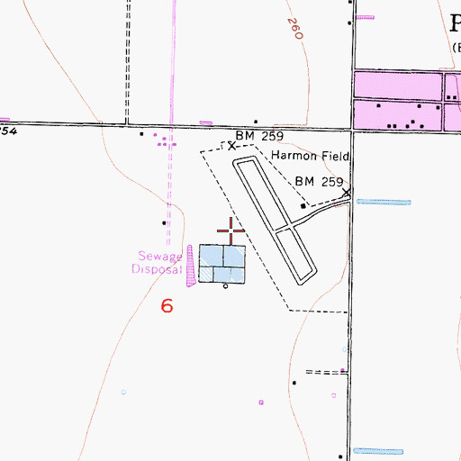 Topographic Map of Pixley Airport (historical), CA