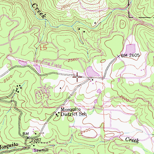 Topographic Map of Swansboro Country Airport, CA