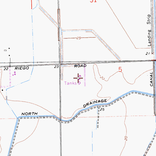 Topographic Map of Sopwith Farm Airport, CA