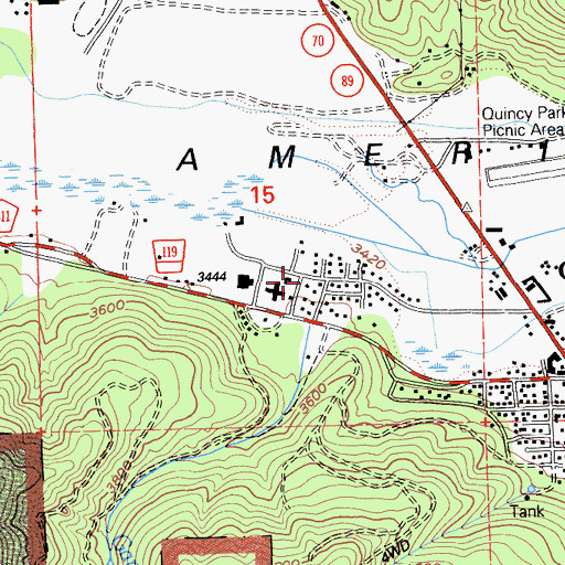 Topographic Map of Plumas District Hospital Heliport, CA