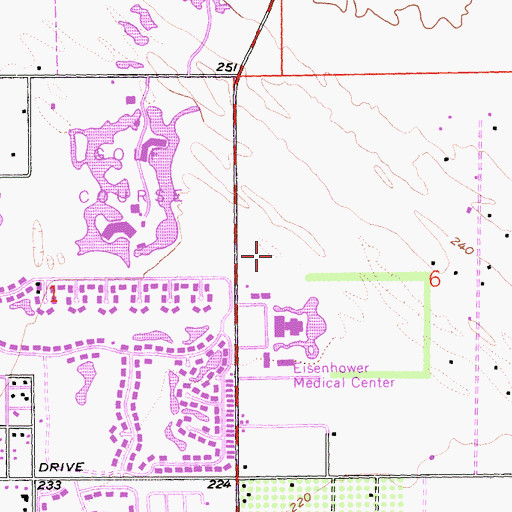 Topographic Map of Eisenhower Medical Center Heliport, CA