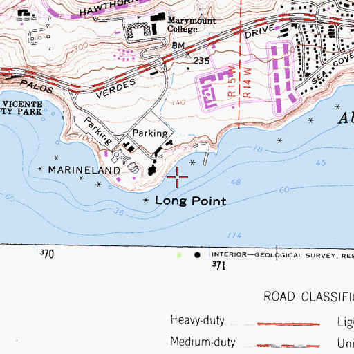 Topographic Map of Long Point Heliport, CA