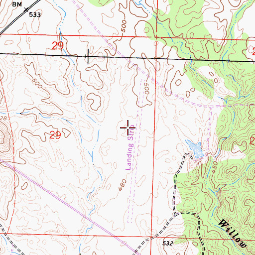 Topographic Map of Yosemite Hidden Lake Ranch Airport, CA