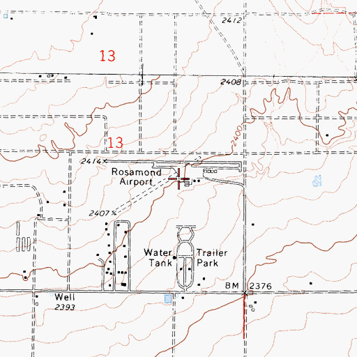 Topographic Map of Rosamond Skypark, CA